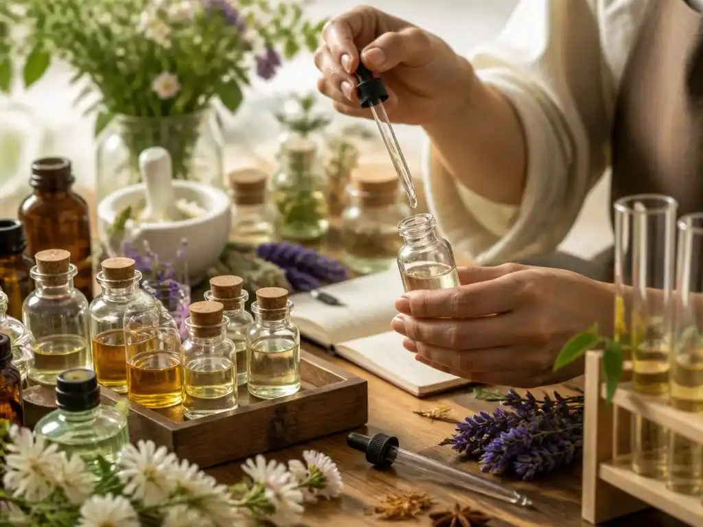 El arte de hacer perfume con aceites esenciales y notas