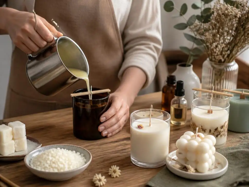 Innovación en el uso de cera de soja para crear velas decorativas